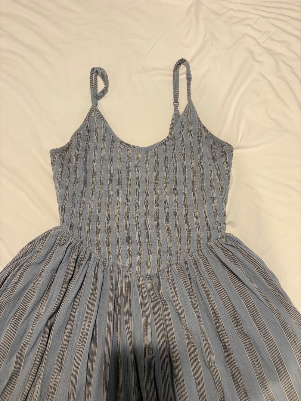aerie Light Blue Textured Knit Dress